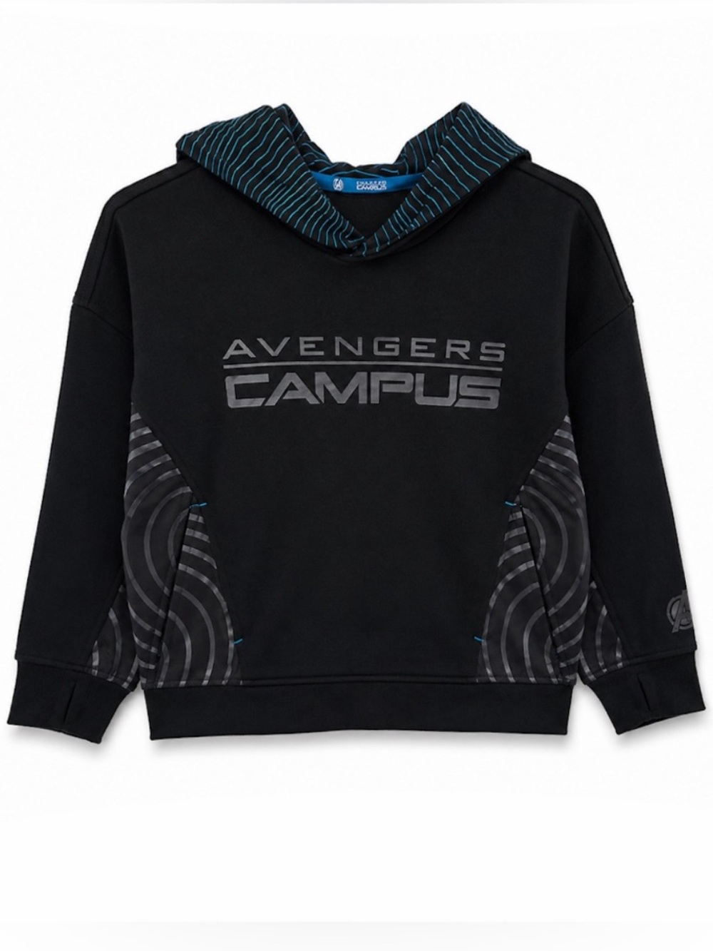 Disney Parks Avengers Campus Black Hoodie Youth Marvel Pullover Sweatshirt